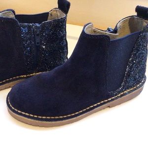 Childrenchic Sparkle and Suede Zipper Chelsea